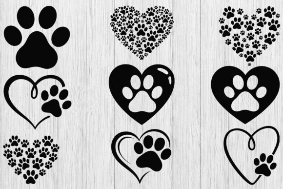 Download Dog Paw Heart SVG Bundle, Puppy Paw Svg - Dog Collection