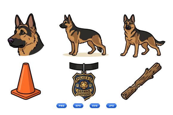 Download German Shepherd Dog Vector Art - Dog Collection