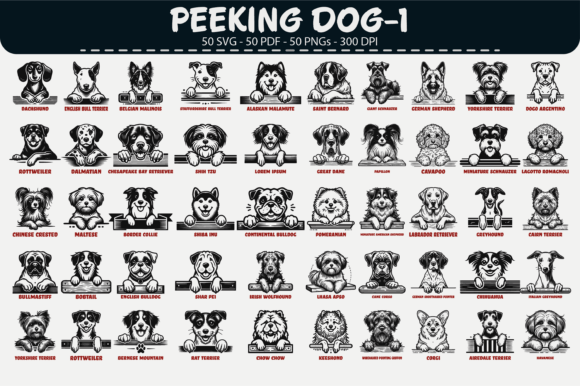 Download Peeking Dog Vector Clipart – 50 Designs - Dog Collection