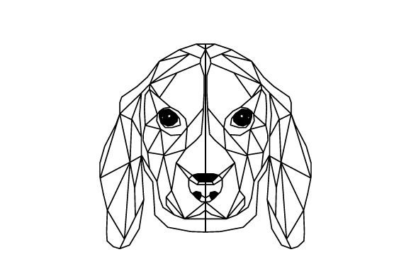 Download Polygon Dog Head Line Art - Dog Collection