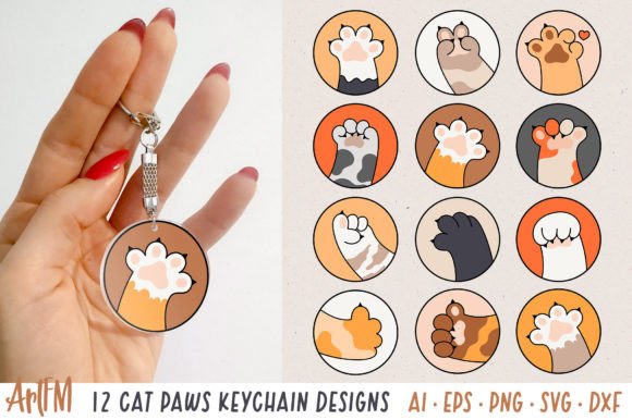 Download Cat Paw Round Vector Illustrations - Illustrations Collection