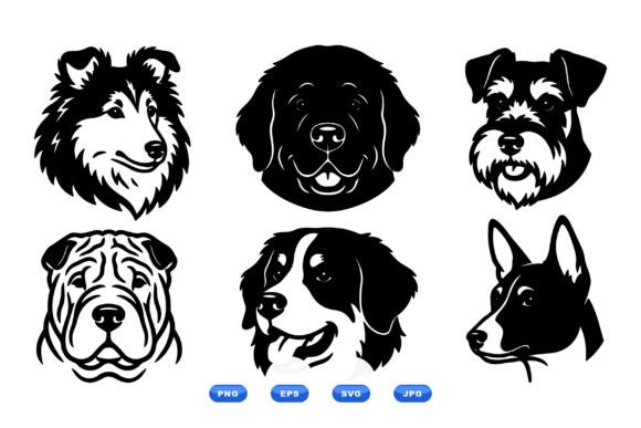 Download Dog Head Silhouette Pack - Dog Collection