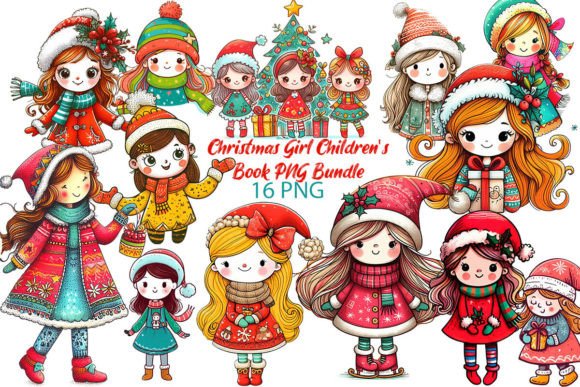 Download Christmas Girl Children's Book PNG Set - Child Collection
