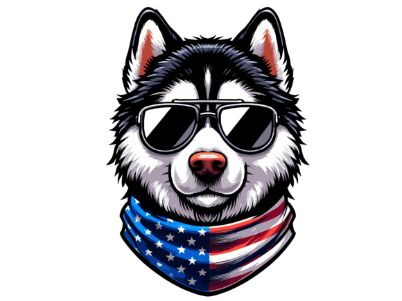 Download Siberian Husky Dog 4th of July USA Flag - Dog Collection