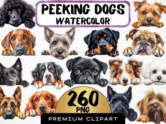 Download Peeking Dog Breed Clipart Bundle - Premium Bundle