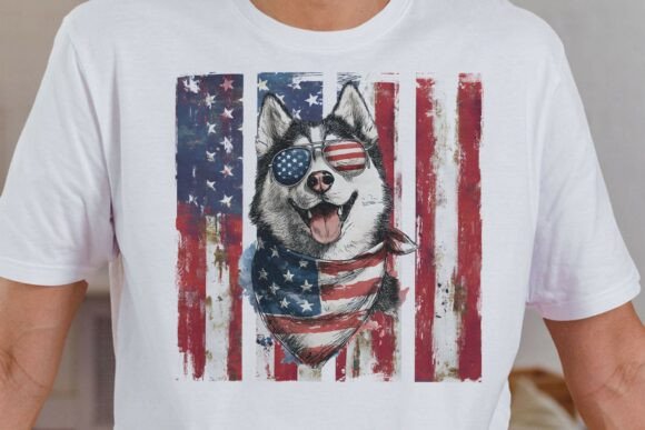 Download Patriotic Siberian Husky Dog PNG - Dog Collection